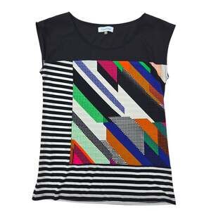 Calvin Klein | Striped Sleeveless Shirt w/Pop Art Design | Size Medium